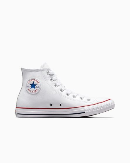 Tenisky Vysoke Converse Chuck Taylor All Star Kozene Damske Biele | SK SKYEF5